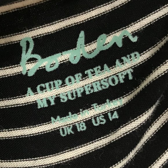 Boden Classic Striped Long Sleeve Shirt Top Sz 14 - Picture 5 of 7